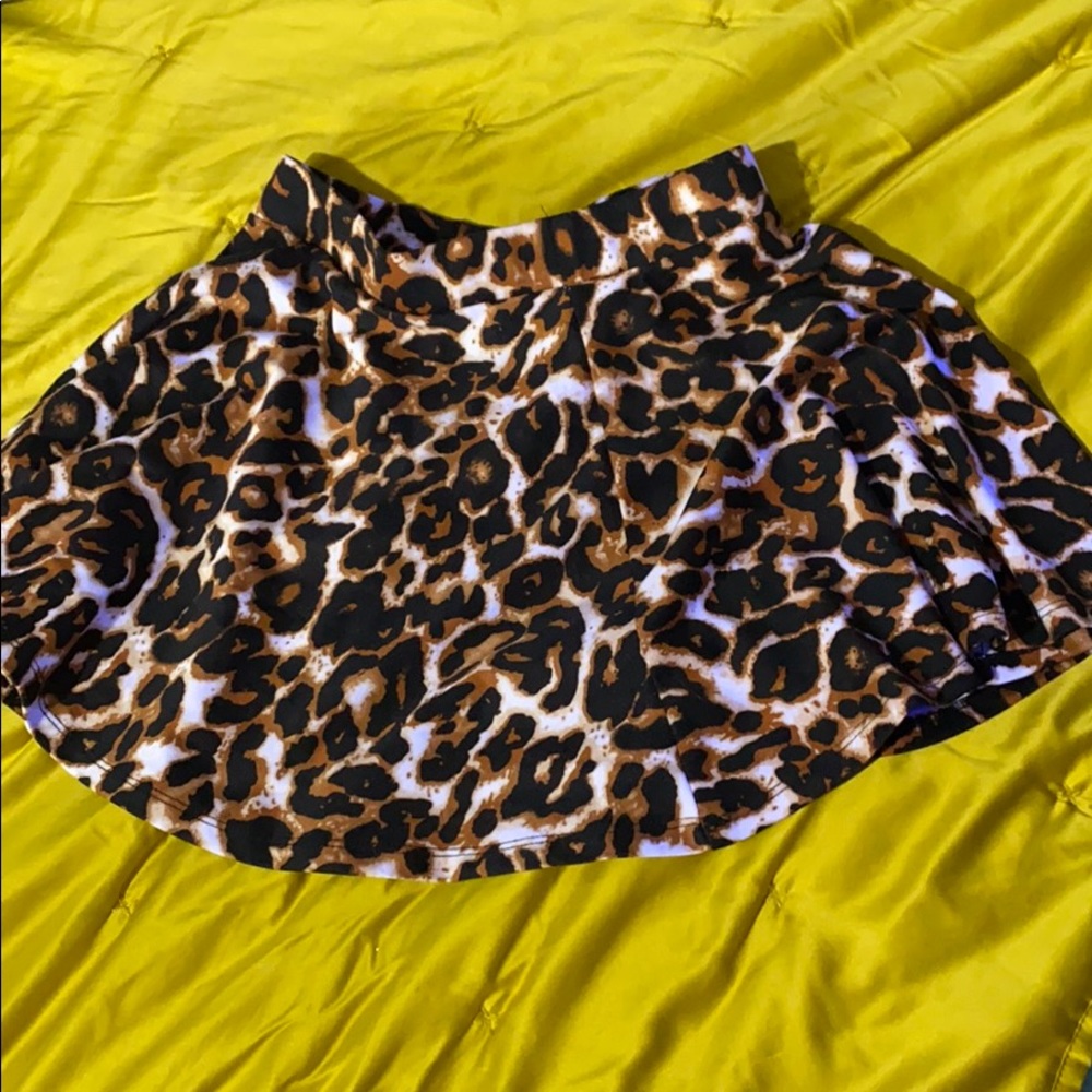 Leopard Print Circle Mini Skirt